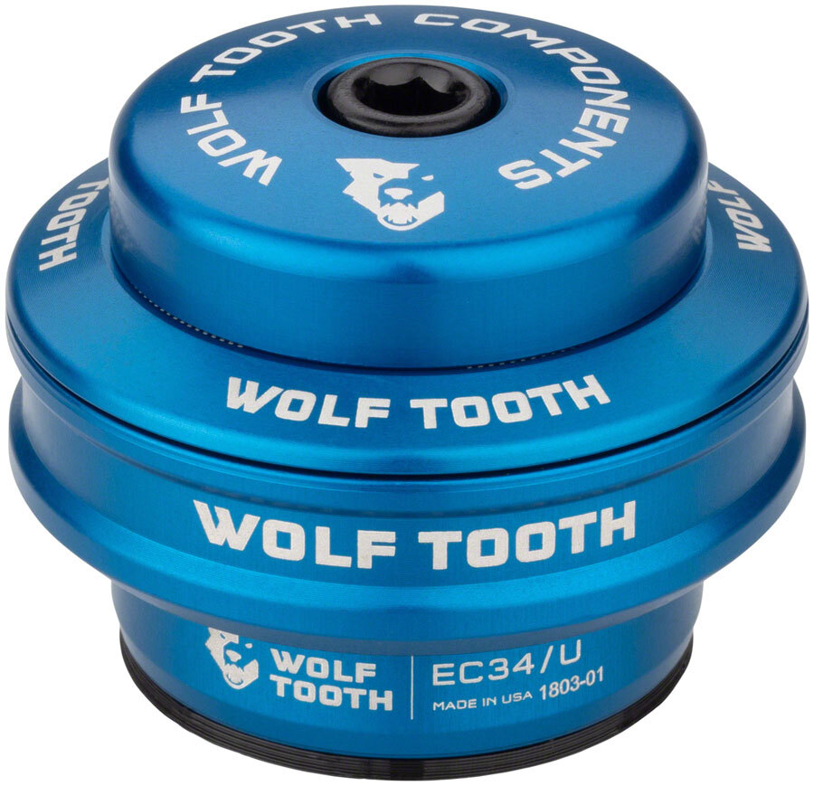 Wolf Tooth Premium Headset – EC34/28.6 Upper, 16mm Stack, Blue