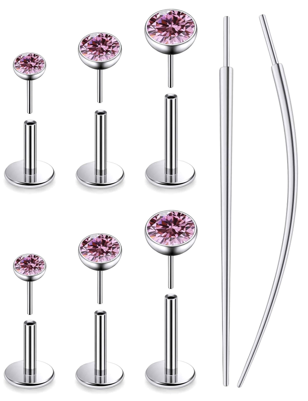 20G 18G 16G Astm F136 Titanium Threadless Flat Back Earrings Nose Ring Studs …