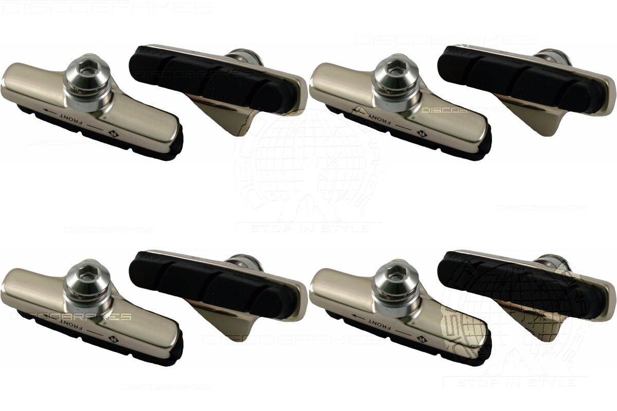 4 Pairs (8 Pads) Campagnolo Record Titaniun Effect Road Brake Pads, Blocks 55mm