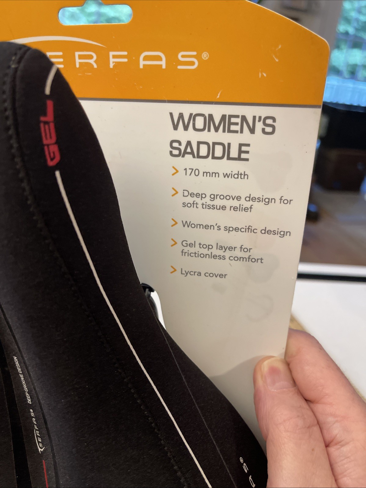 Serfas Women’s LS-100 Reactive Gel Bicycle Saddle-Black-Comfort-Hybrid Bike Seat