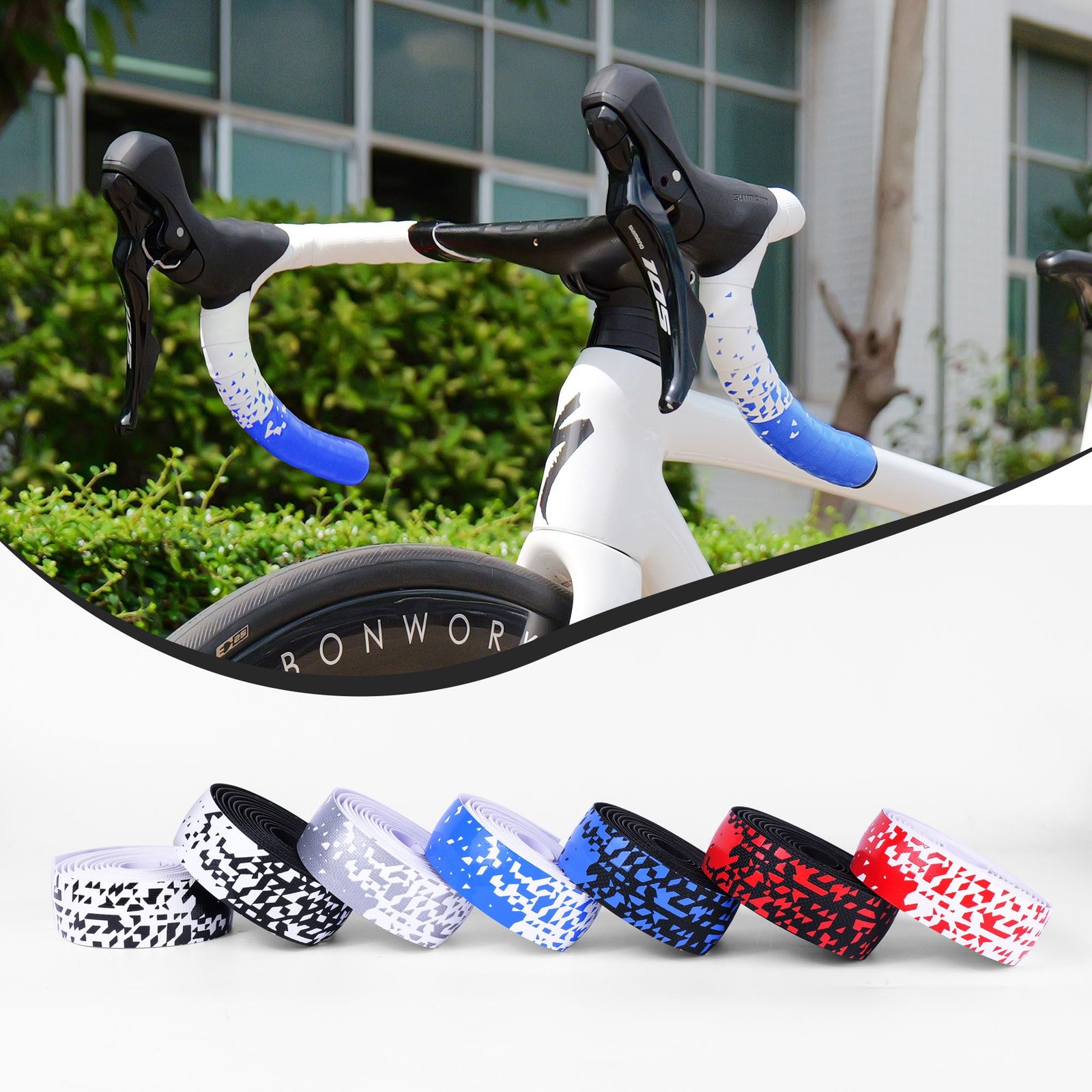 Handlebar Tape for Road Bike – 3mm Thick Shock-Absorbing Silicone Bar Tape – …