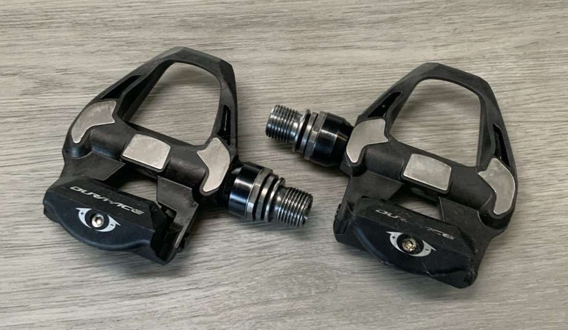 SHIMANO DURA ACE CLIPLESS PEDALS MODEL PD-R9100 BLACK NO CLEATS