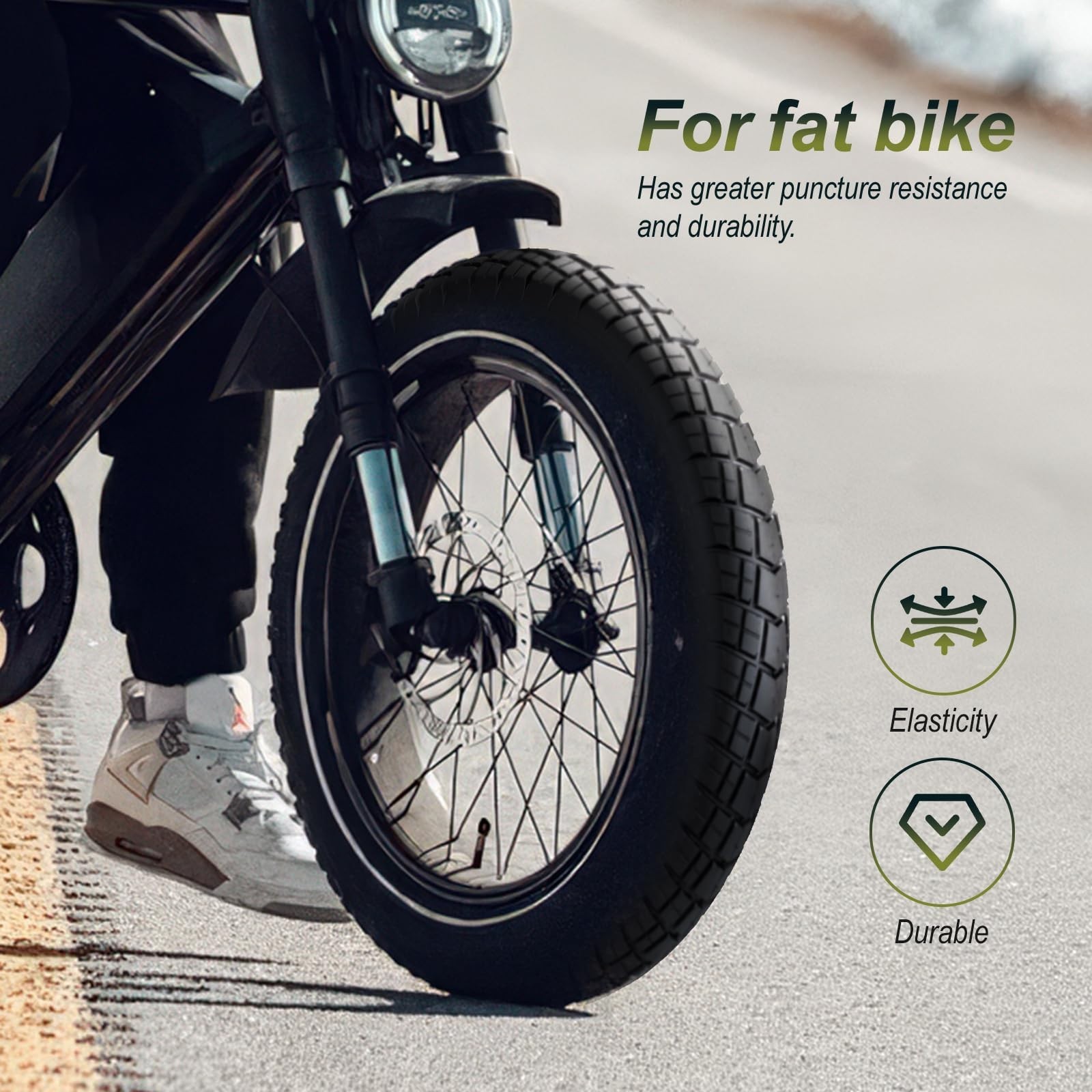 WHEELO Fat E-Bike Tire: 20×4.0 inch Fat MTB Tire, All-Terrain Folding Replace…