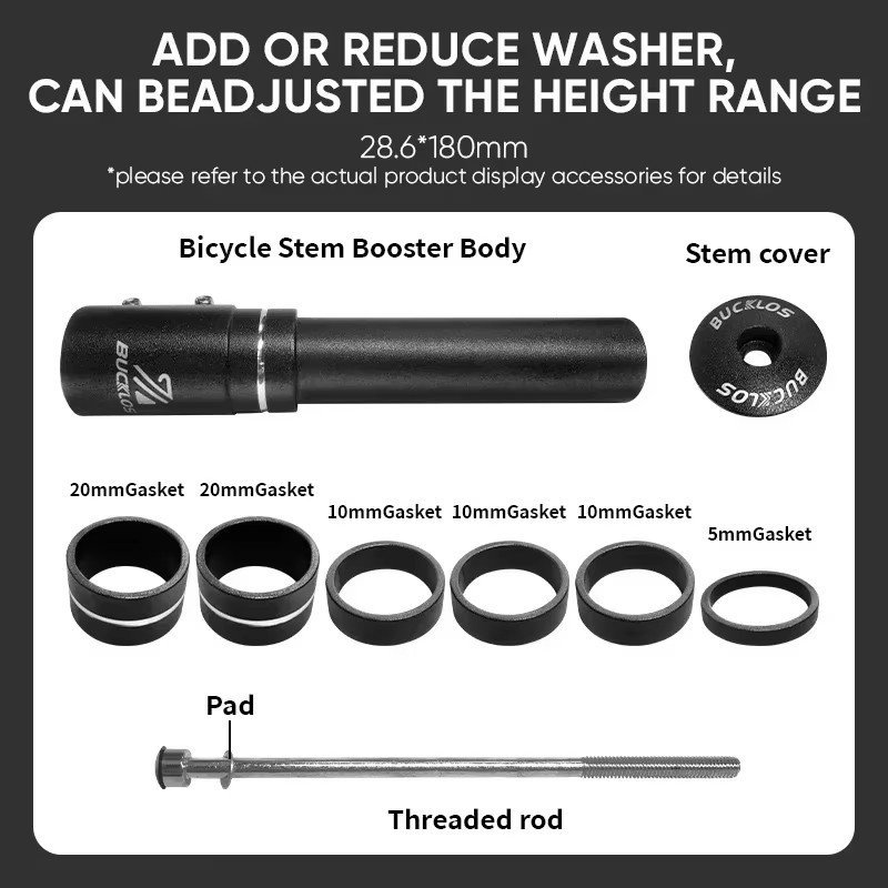 Bicycle Stem Height Extender 100/120/135/180/210MM Aluminum Alloy Handlebar Rise