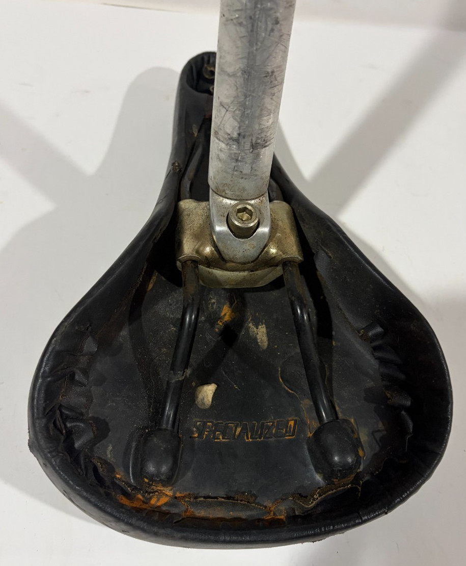 Vintage Specialized Bicycle Seat Saddle Black with Post See Description