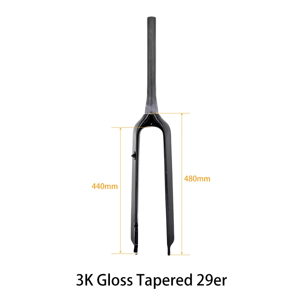 Full Carbon Fiber MTB Rigid Front Fork 26 27.5 29er Disc Brake External Cable