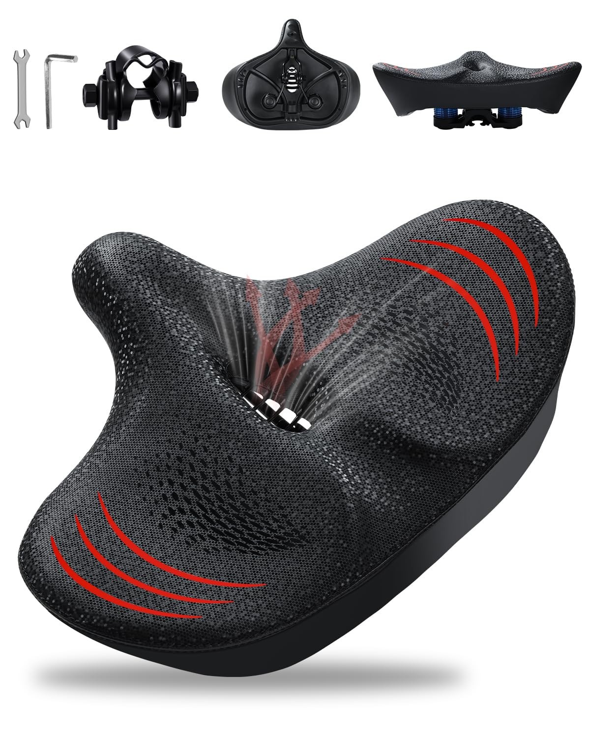 2026 NEW Oversized Bike Seat for Men and Women, Extra Wide Bicycle Seat Cushion,