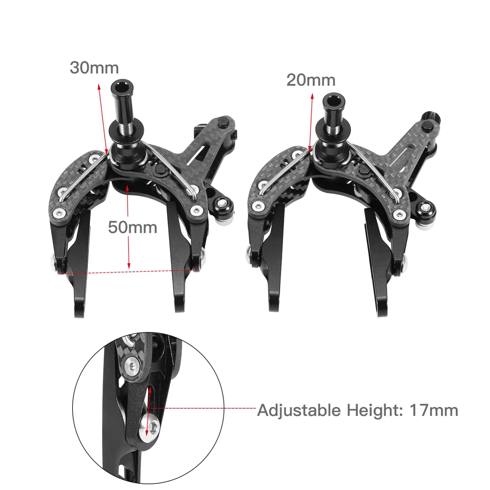 Carbon Fiber Road Bike C Brake Calipers Ultra Light Weight Set Track Race Ztto