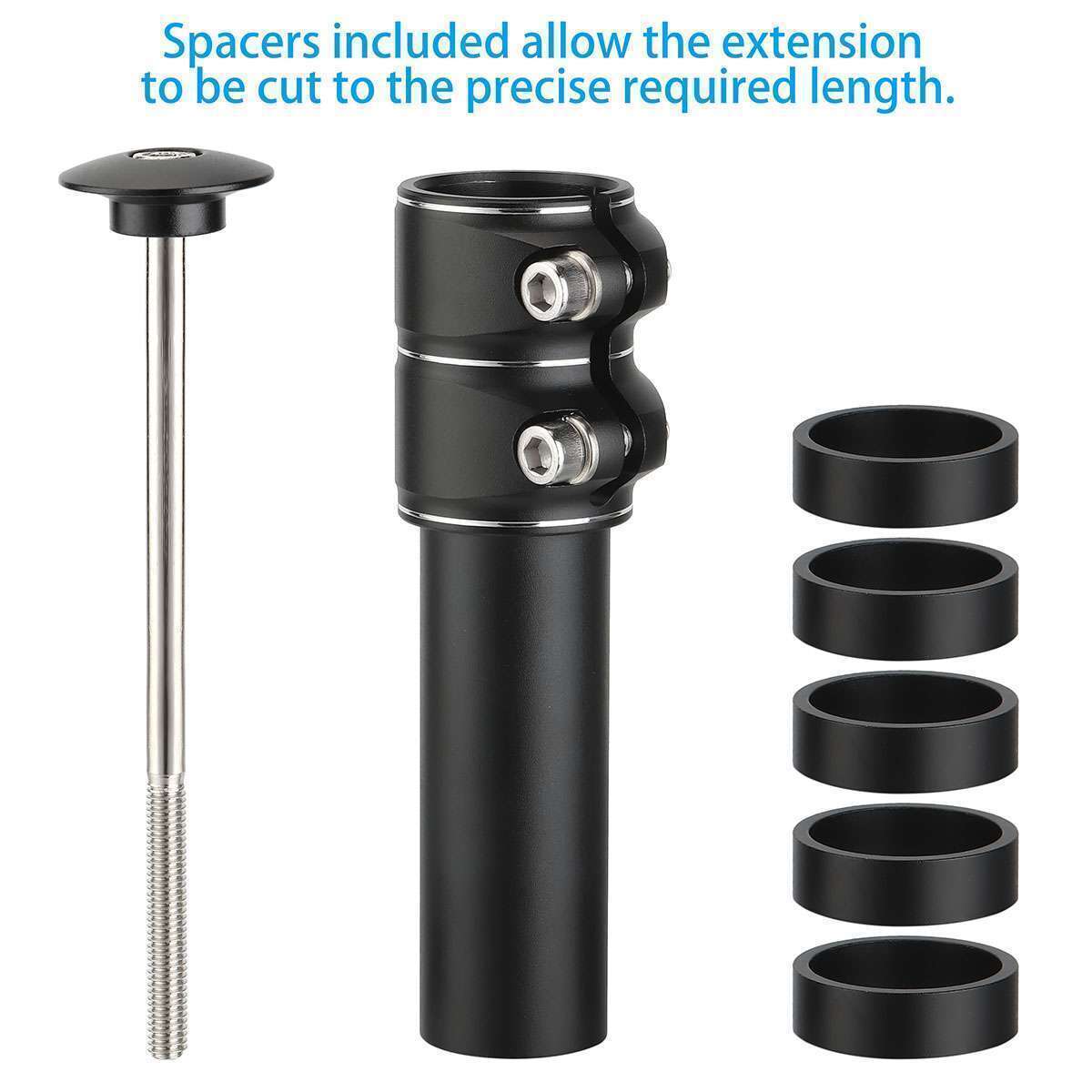 Mountain Bike Handlebar Extender Adaptor Front Fork Stem Riser Extension Head Up