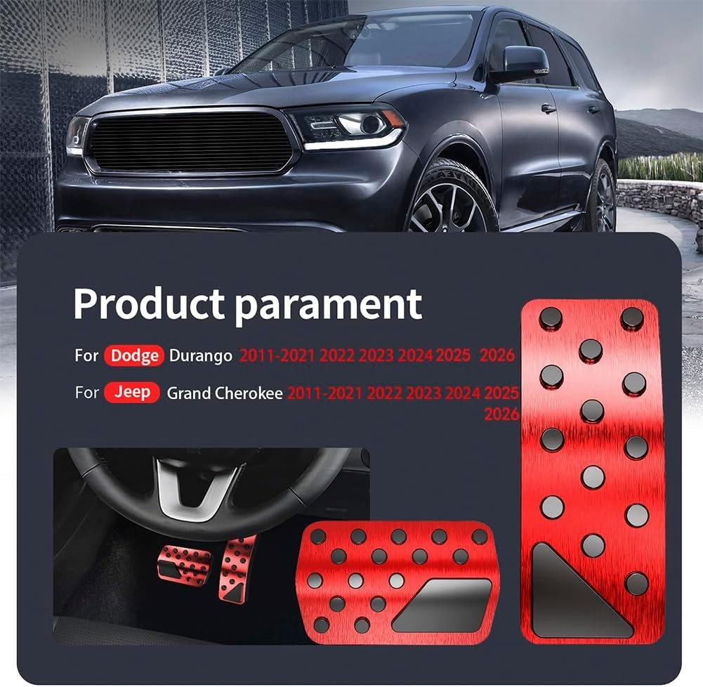 Foot Pedal Pads Set, Auto Aluminum Pedal Covers, Non-Slip Foot Pedals Pads, Bra