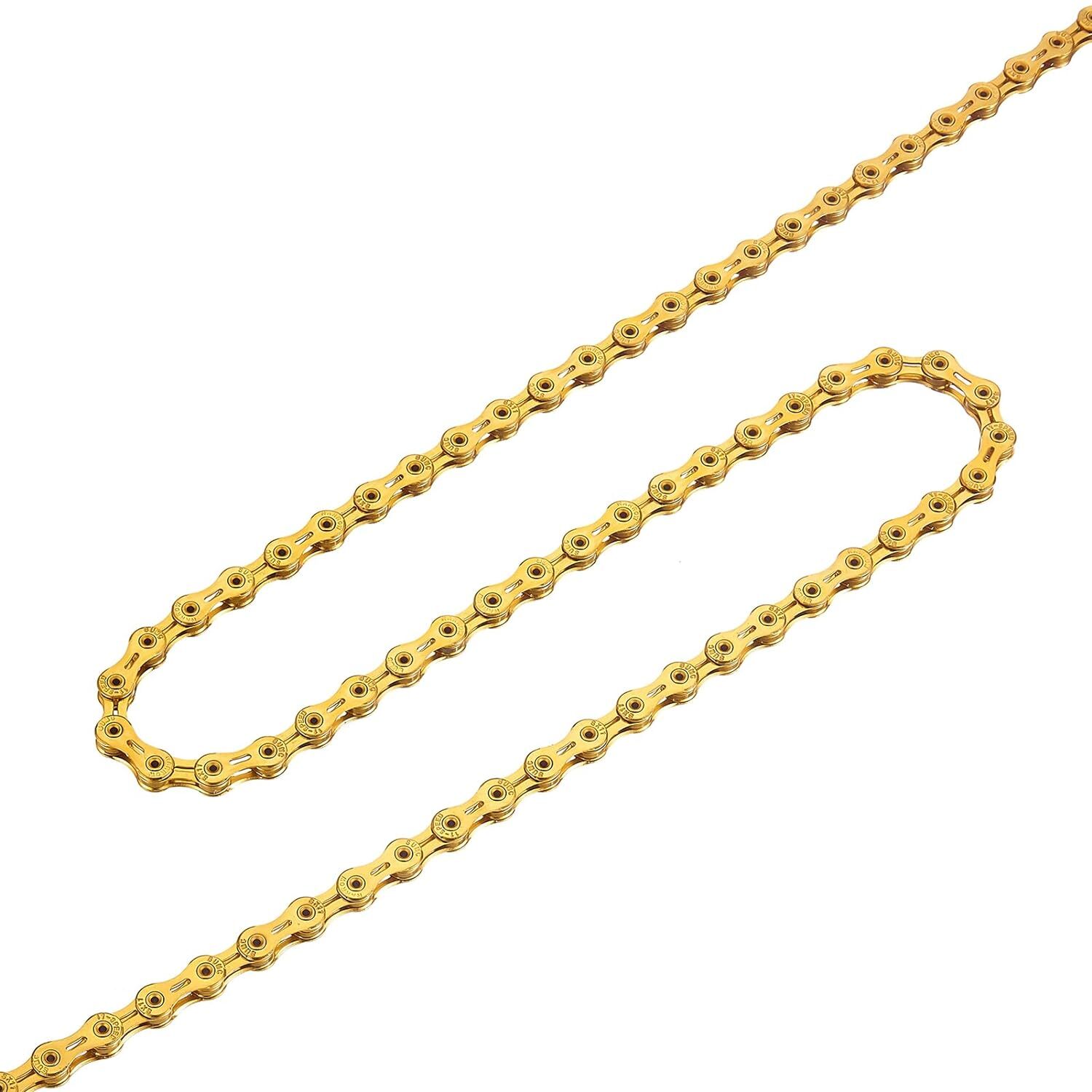 SUMC 11 Speed X11SL Ti-N Gold Super Light 116 Links MTB Bicycle Road Bike Chains