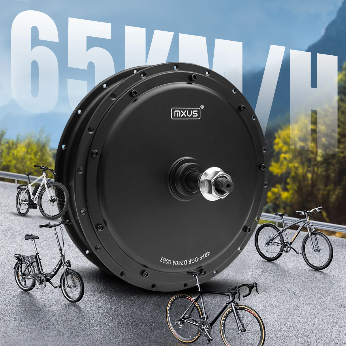 E-bike Motor 48V 2000W Rear Rotate Brushless Hub Motor Wheel Dropout 135mm