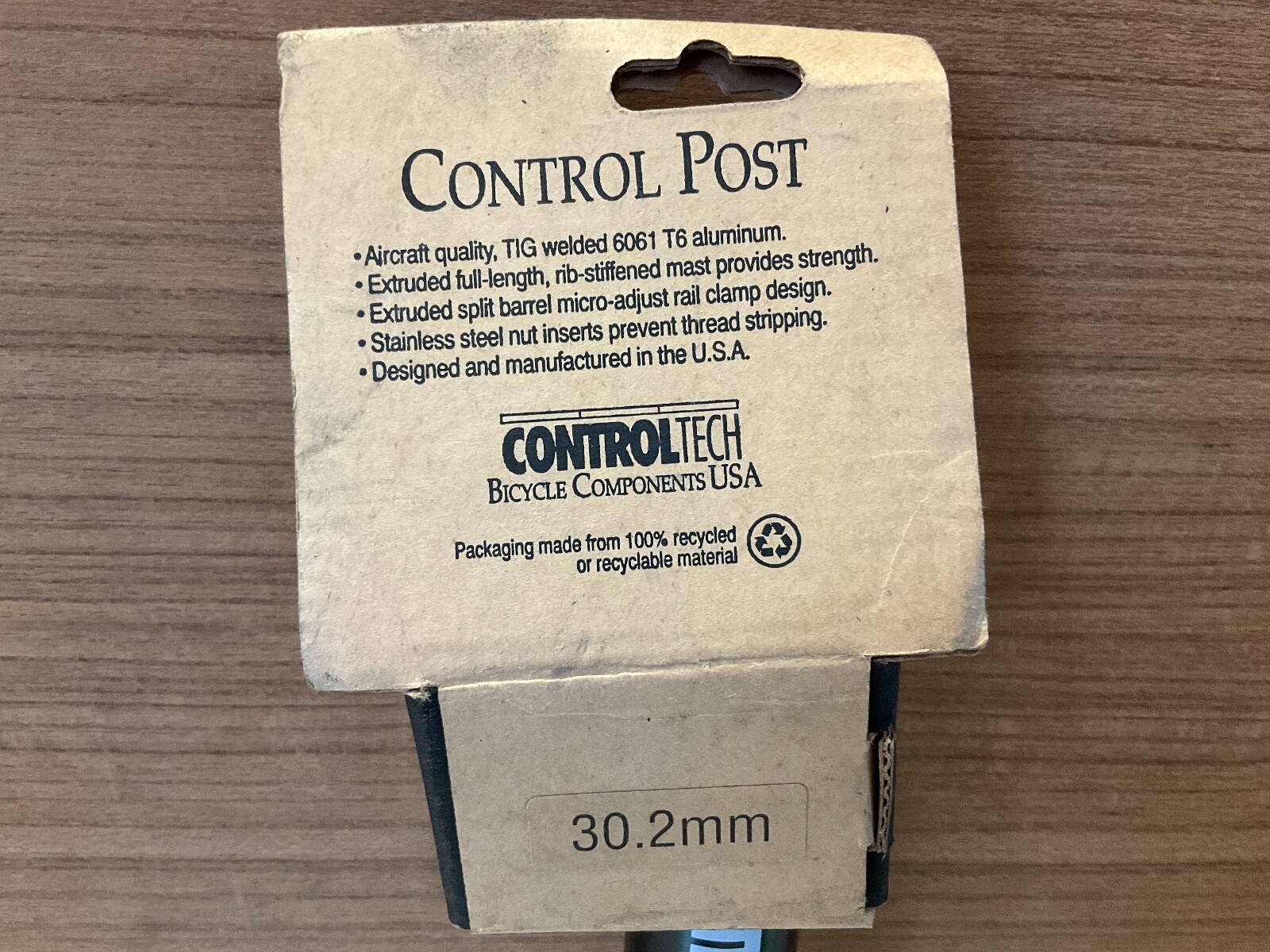 NOS Vintage ControlTech USA AL Seat Post 30.2/350mm Ultra Rare Orig. length blk