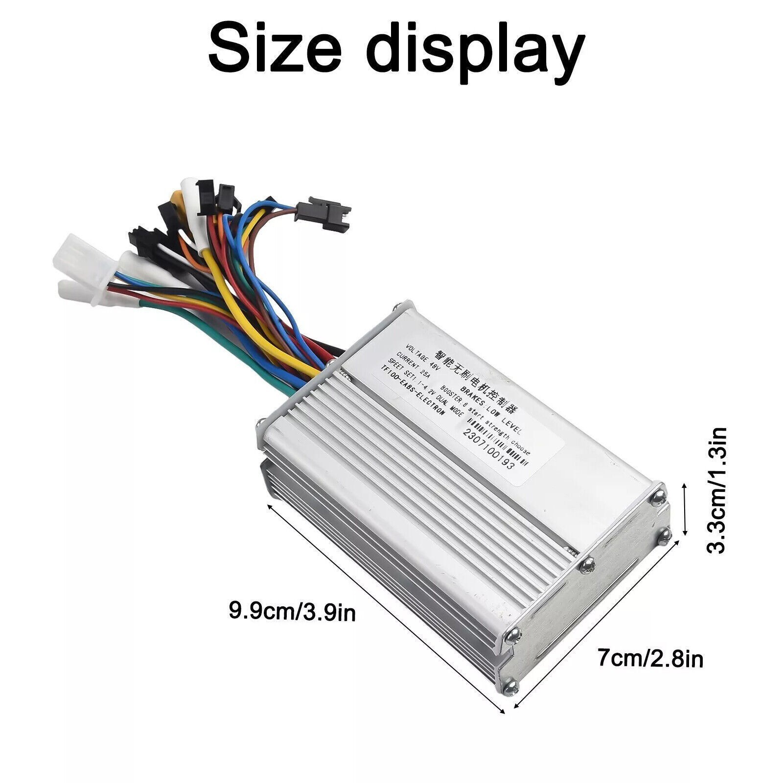 1200W 48V-25A Brushless Motor Controller & LCD Display + 6 Pin Cable For Scooter