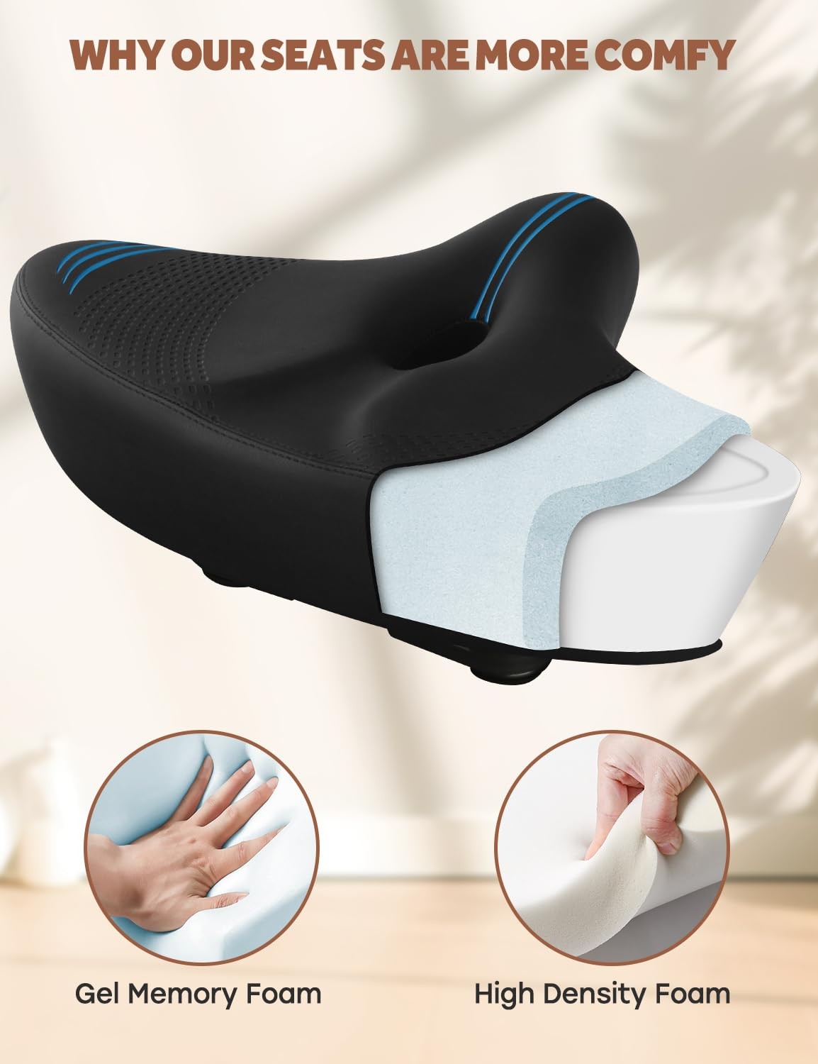 Oversized Bike Seat Cushion for Peloton Bike & Bike+, Comfort Bicycle Seat Re…