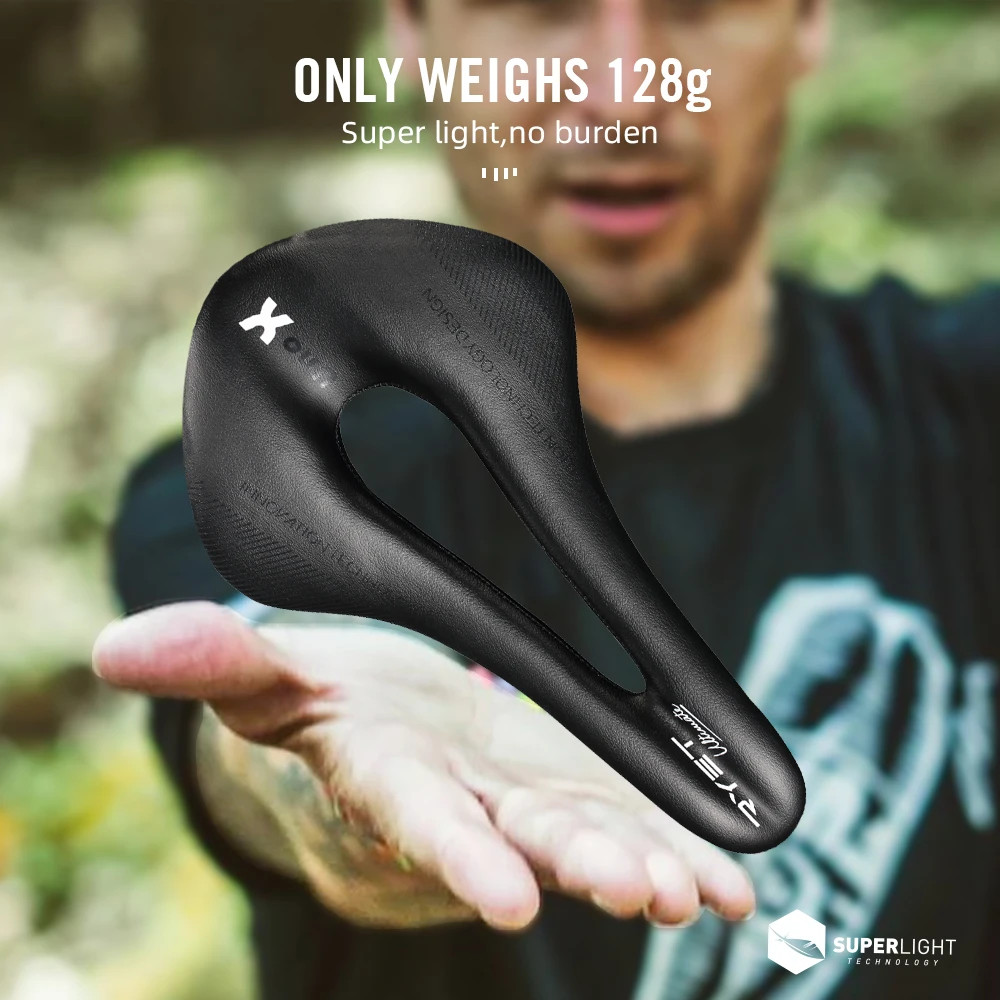 RYET Carbon Fiber Bike Saddle Ultralight Road MTB Racing Seat 240mm Black