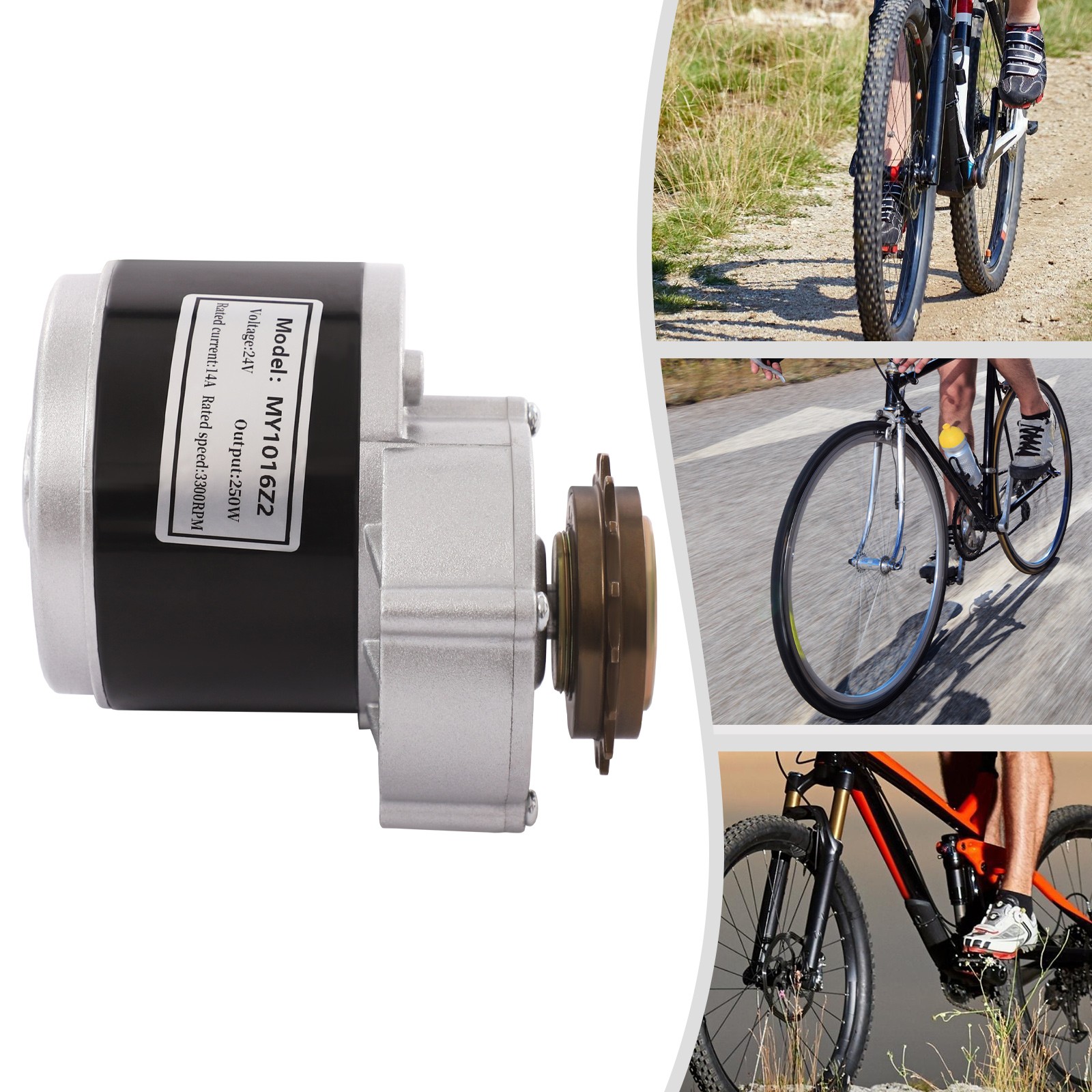 250W 24V Electric E-Bike Conversion Kit Brush Motor w/freewheel Motor Controller