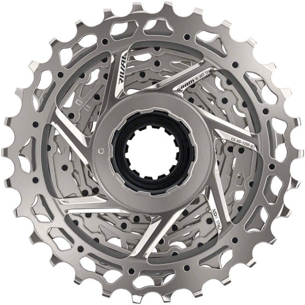 SRAM Rival AXS XG-1250 Cassette – 12-Speed, 10-30t, Silver, For XDR Driver Body,