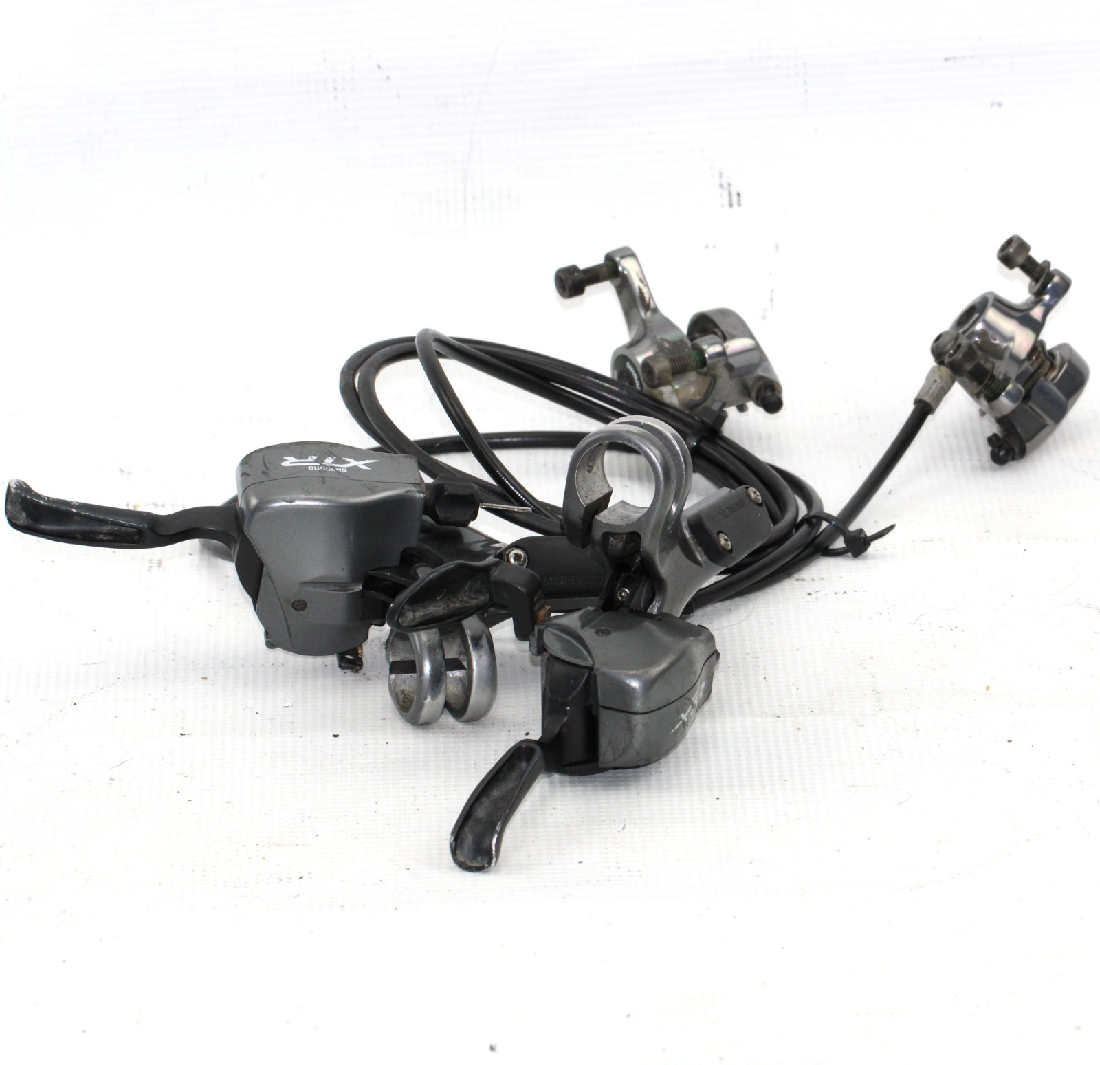 SHIMANO XTR DISC BRAKE/SHIFTER SET w/LEVERS Front/Rear 350g BR-M965 w/Rotors MTB