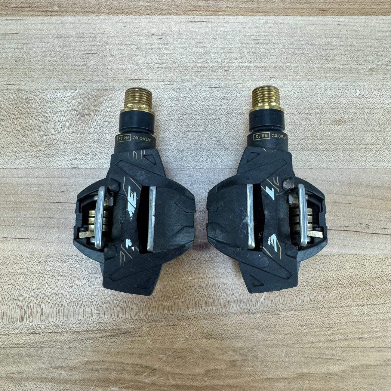 Low Mile! Time ATAC XC12 Titanium Spindle Carbon Clipless Bike Pedals 237g