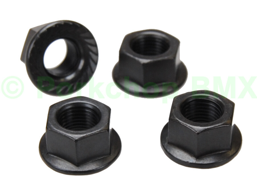 Flanged BMX bicycle axle nut 3/8″ X 26T – SET OF 4 – BLACK