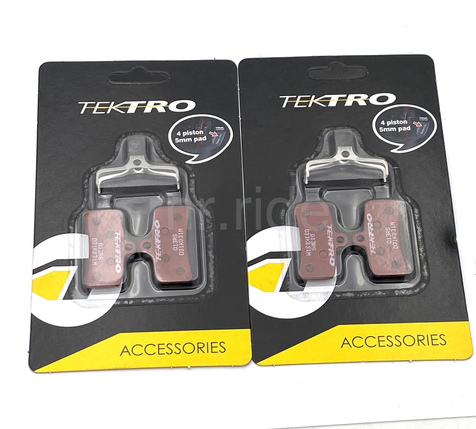 2Pair Tektro Q13RS Disc Brake Pad w/Spring,5mm Thick for 4 Piston Brake Caliper