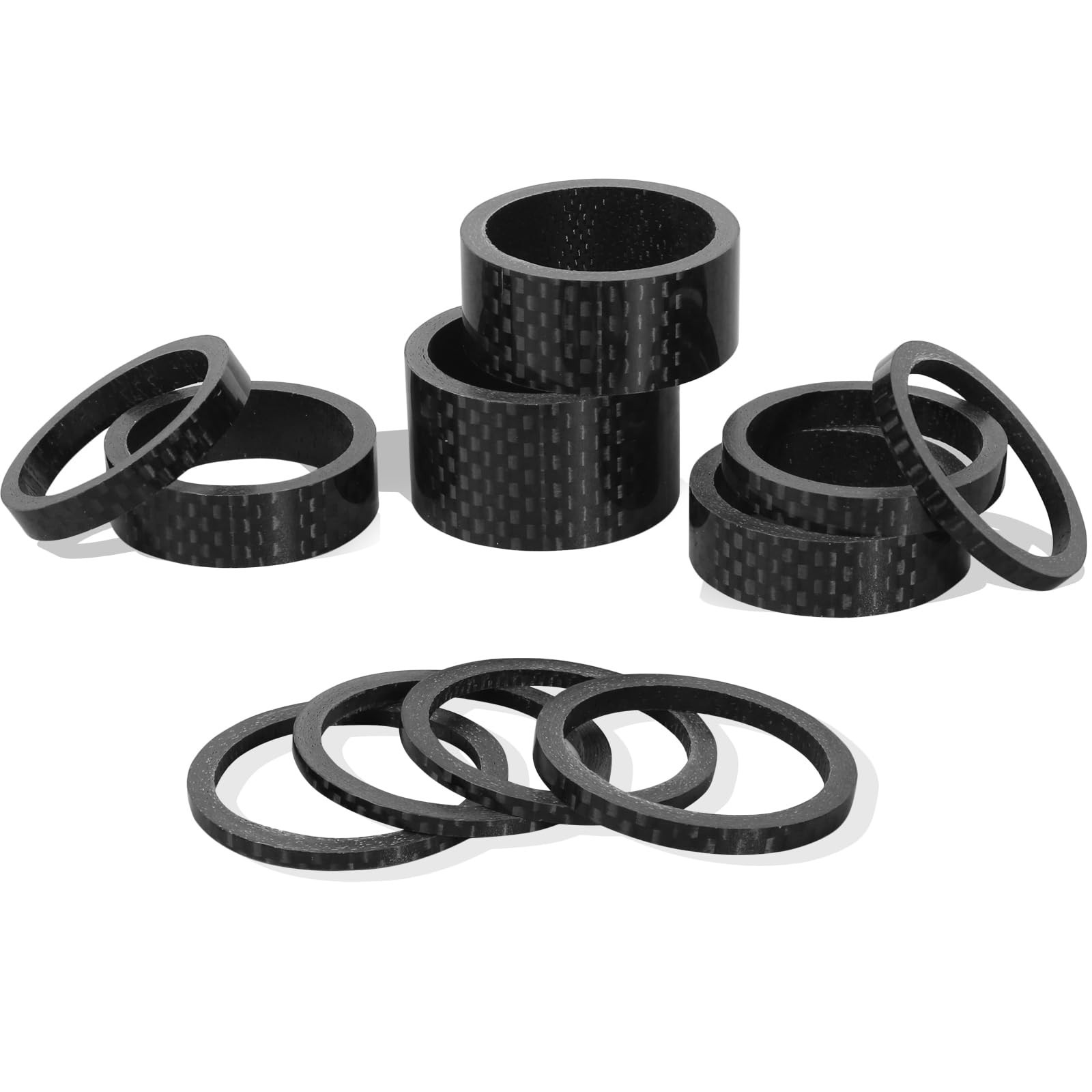11PCS Headset Spacer Set for Mountain & Road Bikes – Aluminum & Carbon Fiber Was