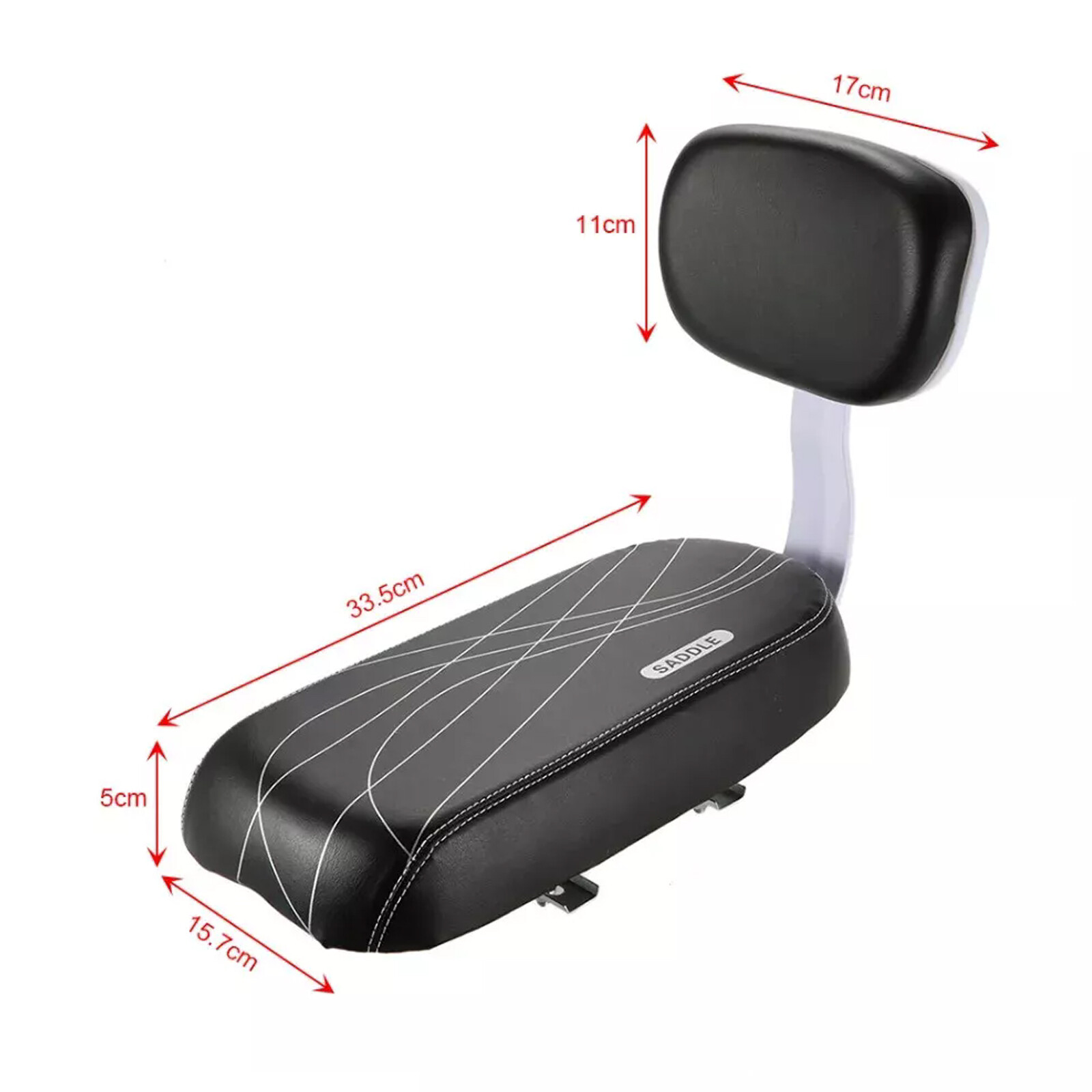 MTB Rear Rack Saddle Bike Child Seat Bike Saddle with Back Rest Back Seat