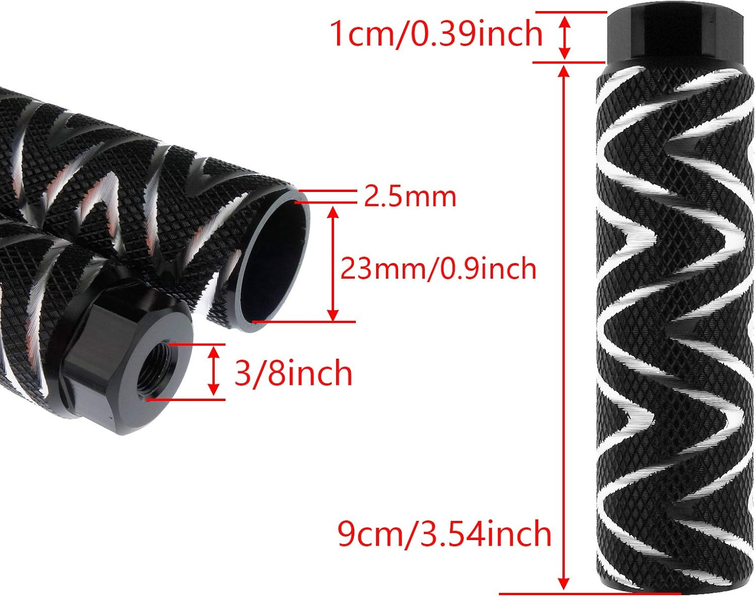 4 Pack Aluminum Alloy Bike Pegs Foot Pedals Backseats Stands Fit 3/8 Inch Axles