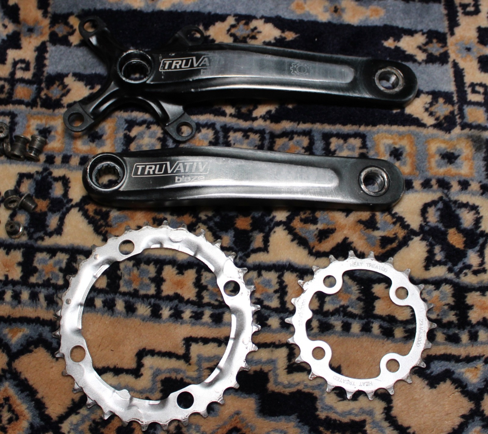 TRUVATIV Blaze Power Spline Double Crankset 36-24T 104mm 175mm w/Bash Guard