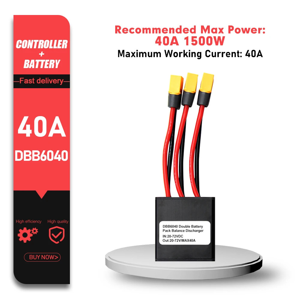 E-bike Dual Battery Discharge 20A 30A 40A 20V-72V Converter Connection Adapter