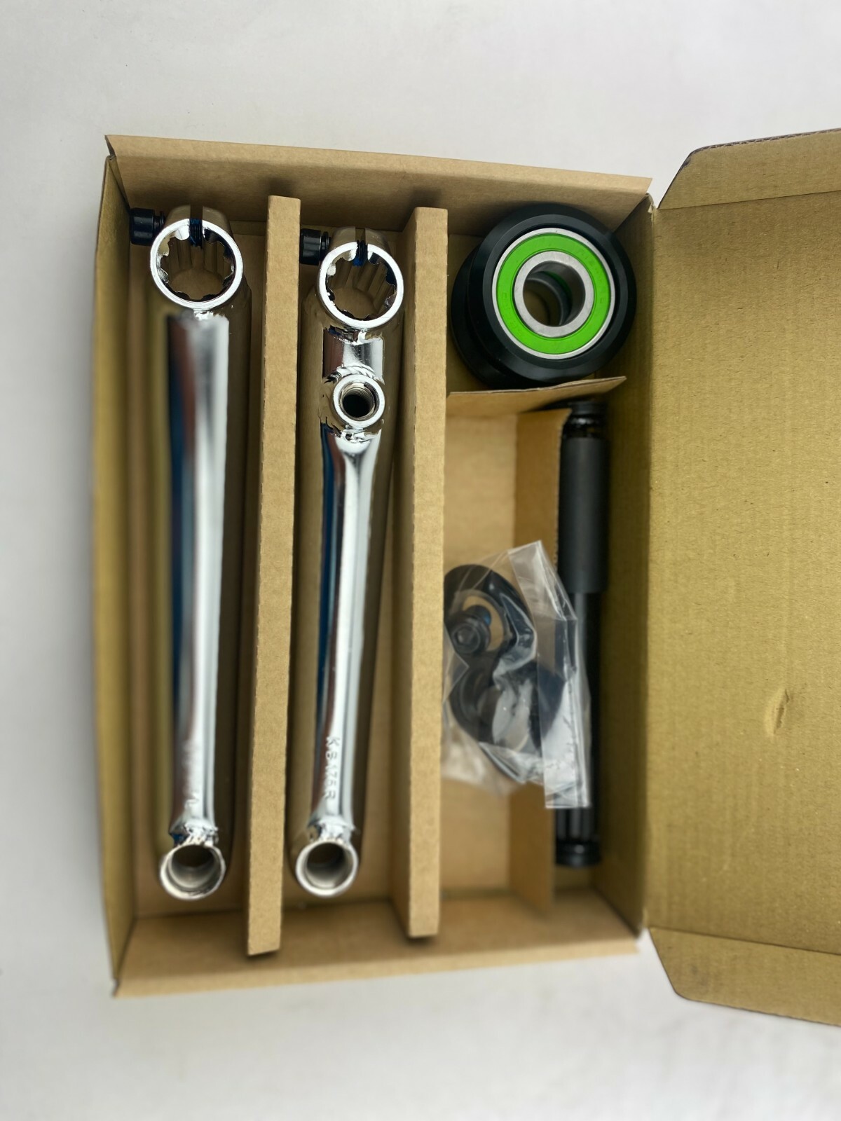 ALTA Heavy Duty Chromoly Steel CRANK BMX 3-Piece Crank 175mm Chrome 19mm Spindle