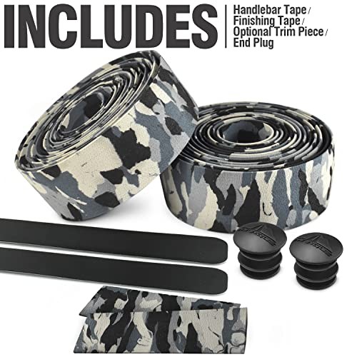 Road Bike Handlebar Tape – Road Cycling Bicycle Handle Urban Camo Gray/Black