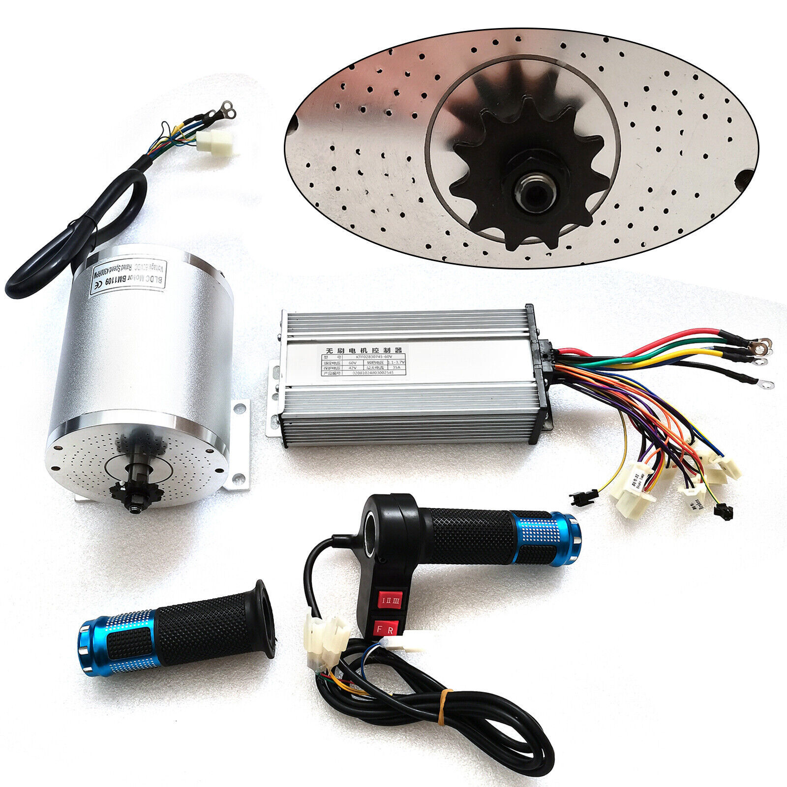 2000/3000W Electric Scooter E-Bike Motor Conversion Kit Speed Controller 60V 72V