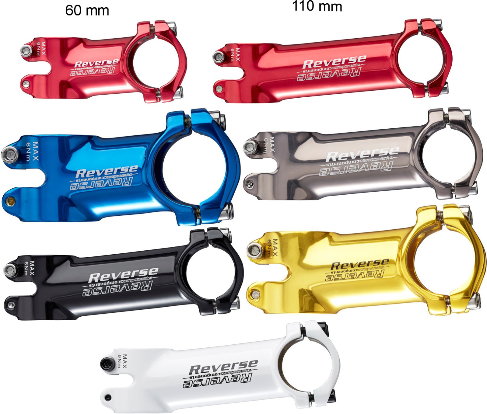 Flip Flop Vorbau Reverse XC 6 für 31,8 mm Länge 60 mm bis 110 mm diverse Farben
