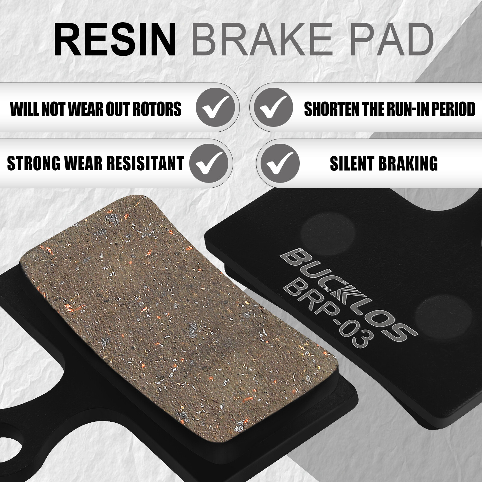BUCKLOS BRP-03 Disc Brake Pad Resin Sintered-metal Ceramic MTB for Shimano G01S