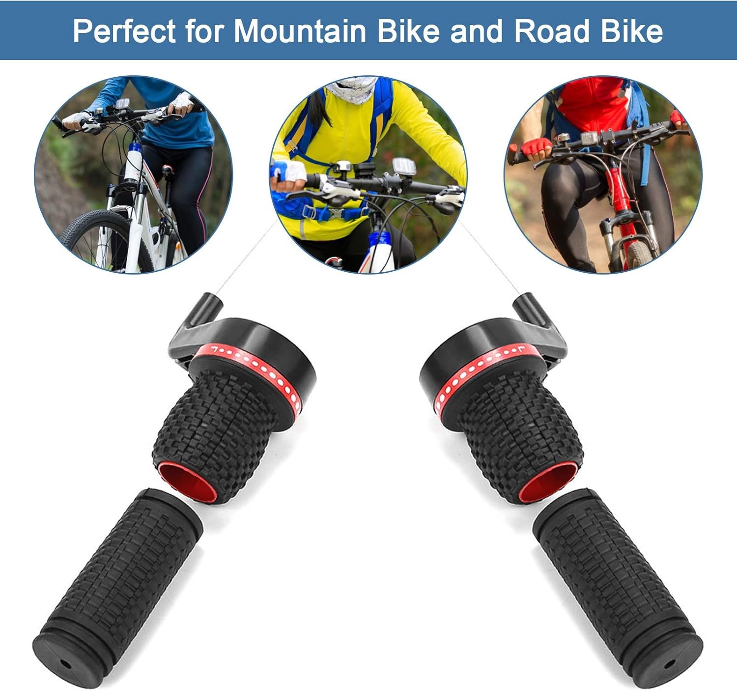 Bike Twist Grip Gear Shifter Bicycle Shift Levers Speed Handlebar