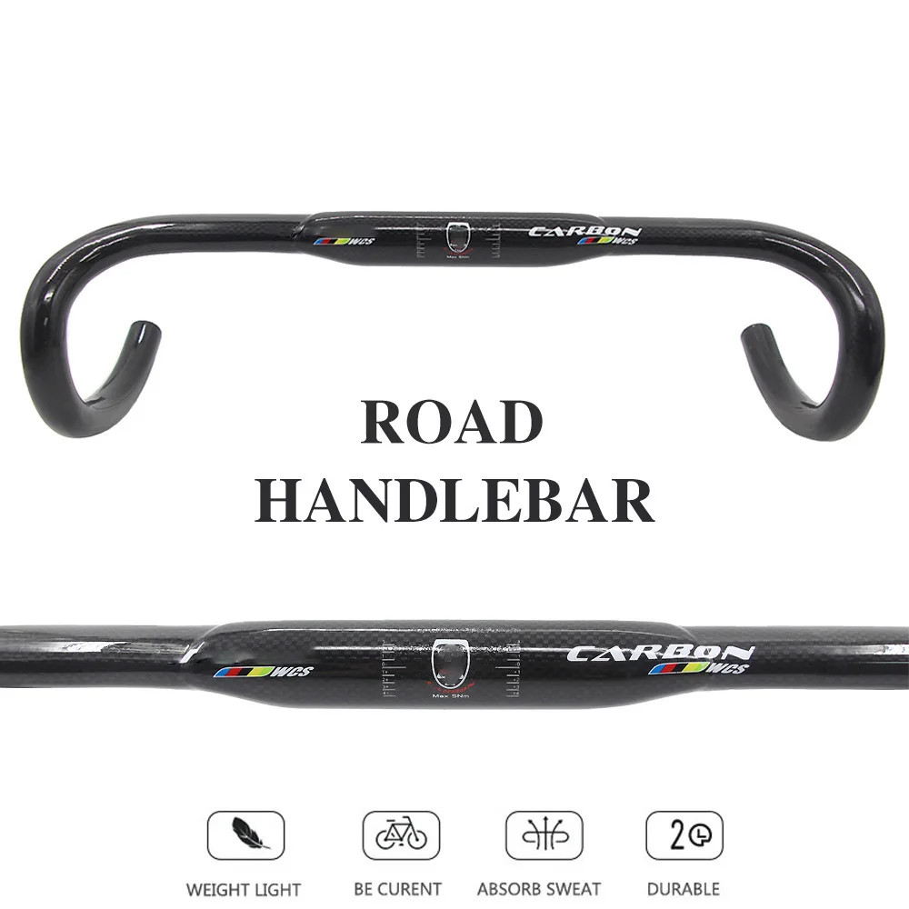 3K Full Carbon Fibre Road Bike Handlebar 31.8*380/400/420/440mm Bike Parts