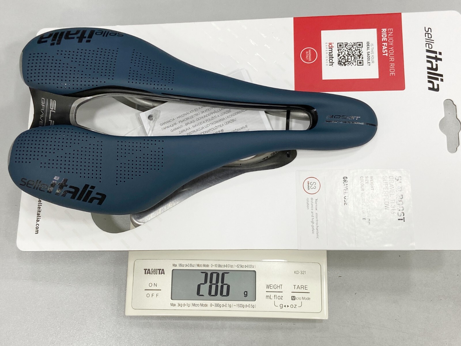 Selle Italia SLR Boost Gravel Ti316 Superflow S3 (130x248mm) Saddle (Blue)
