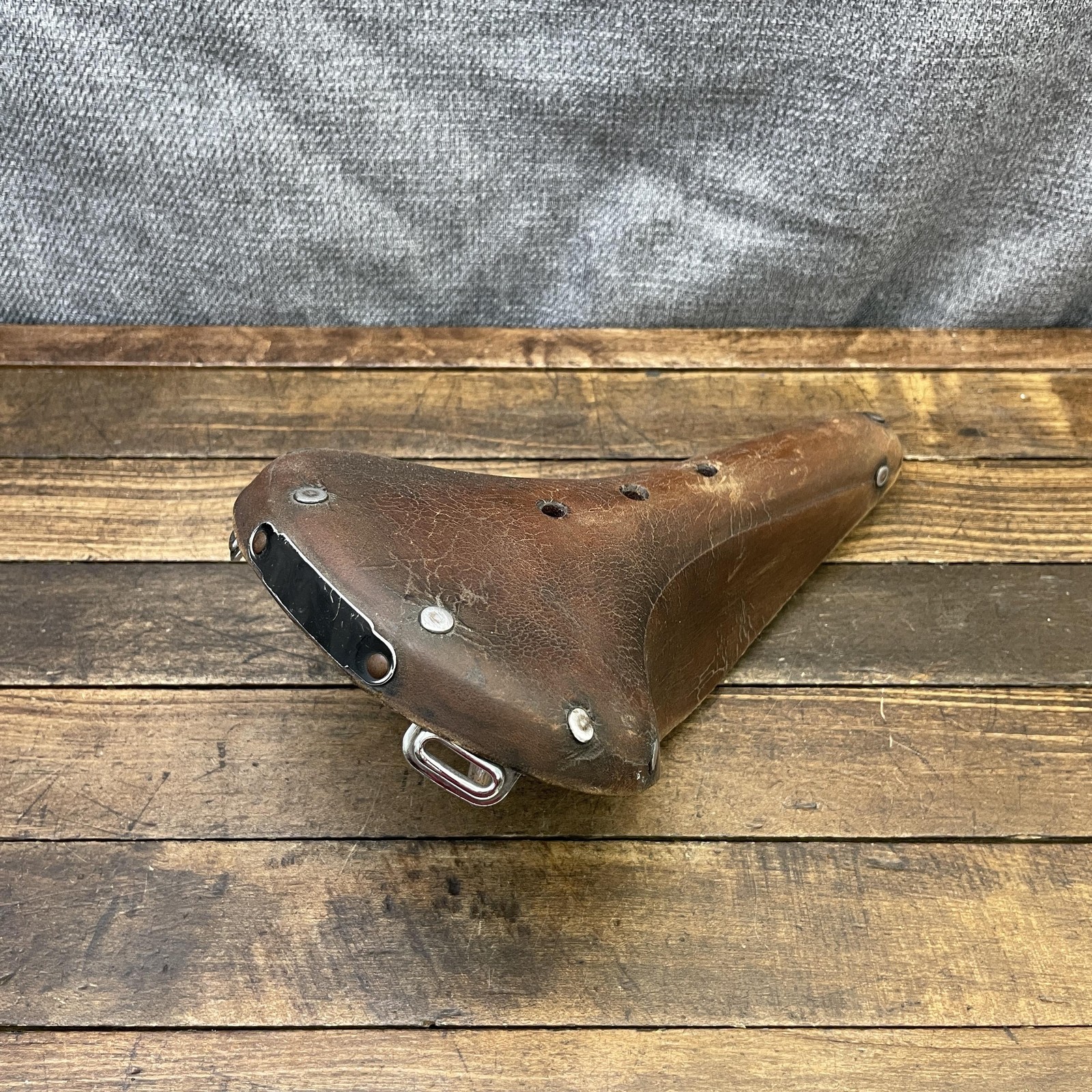 Vintage Brooks Leather Saddle Seat Brown England Road Racing Klunker Bicycle