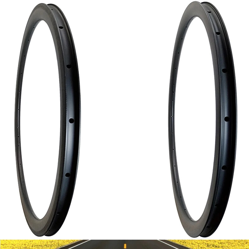 Road Bike 700C 35X25mm Carbon Rim Clincher Tubeless Hook Hookless 16-28Hole
