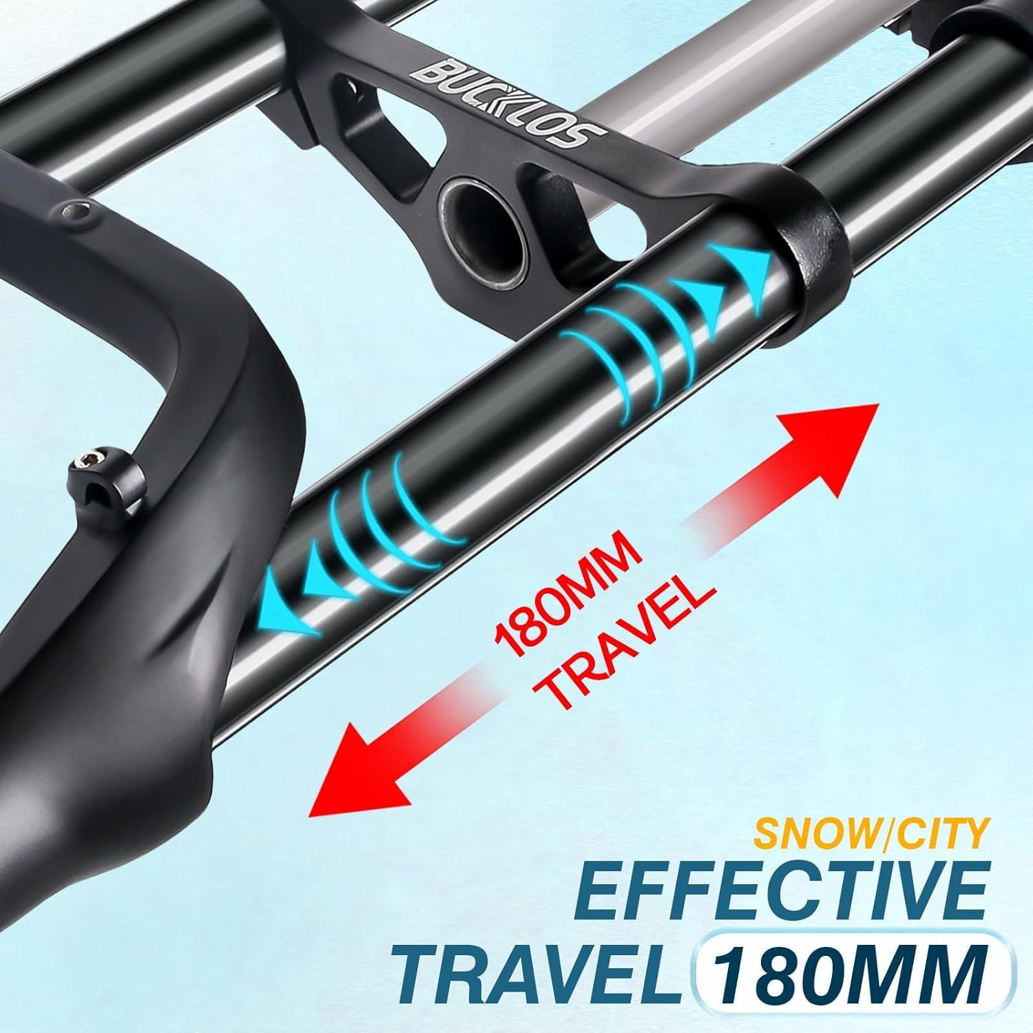 20/26 Inch 4.0 Fat Tire Bike Suspension Fork, 180Mm Travel 135Mm Spacing Hub 9Mm