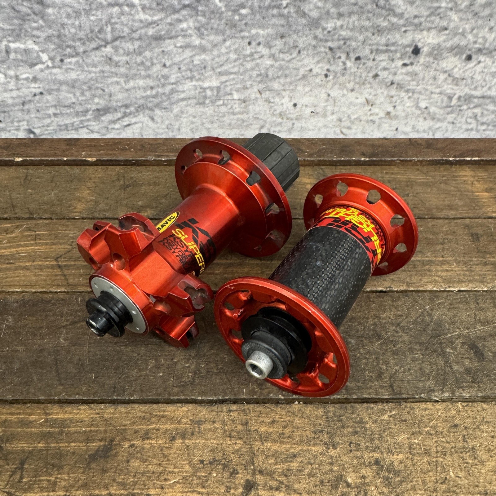 Mavic Ksyrium Superlight Front Rear Hubs 20H Red Carbon QR Shimano 130mm 8s 9s