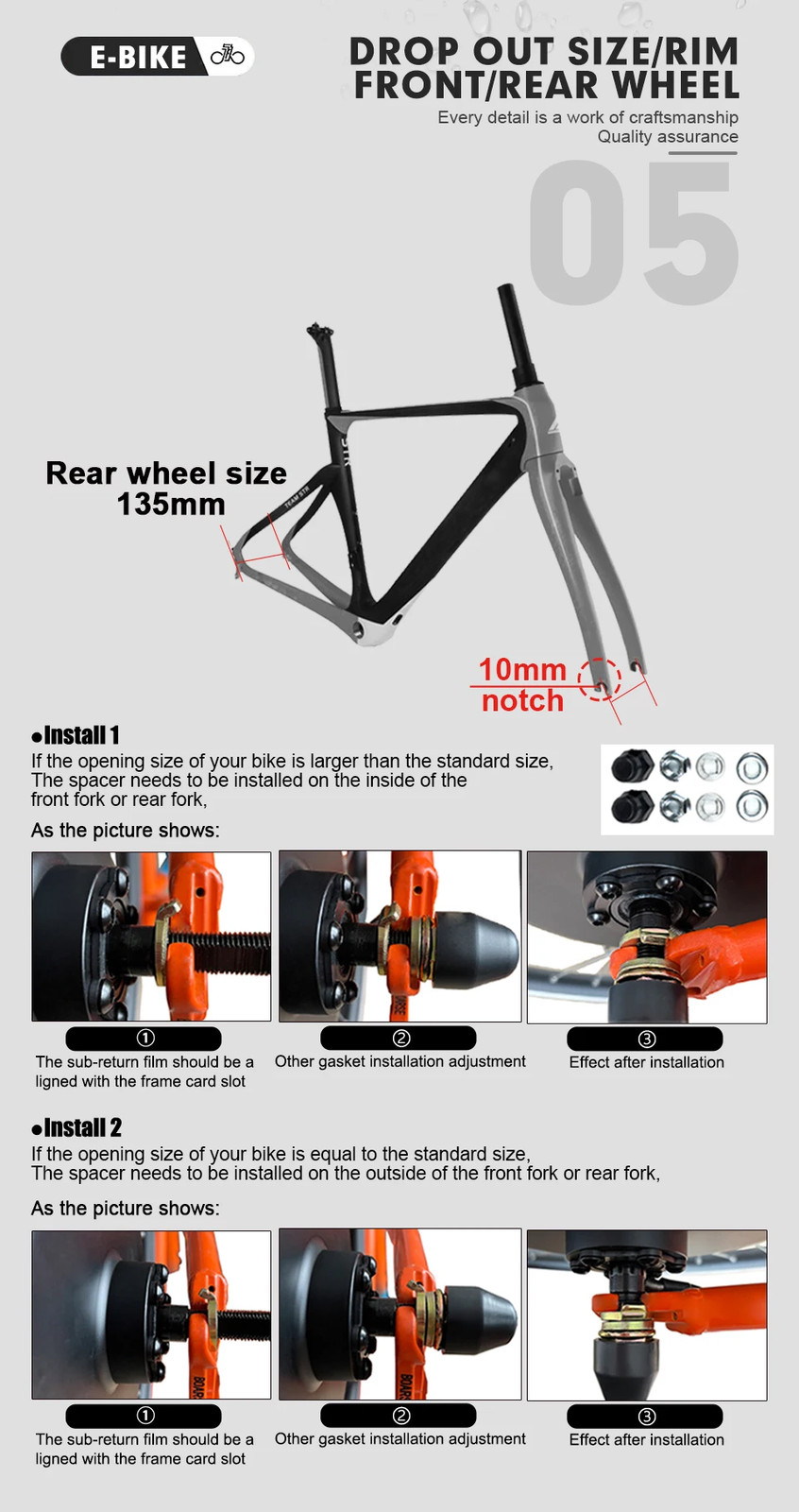 48V 1000W Electric Bike Rear Rotate Wheel Brushless Gear Hub Motor 45-55km/h