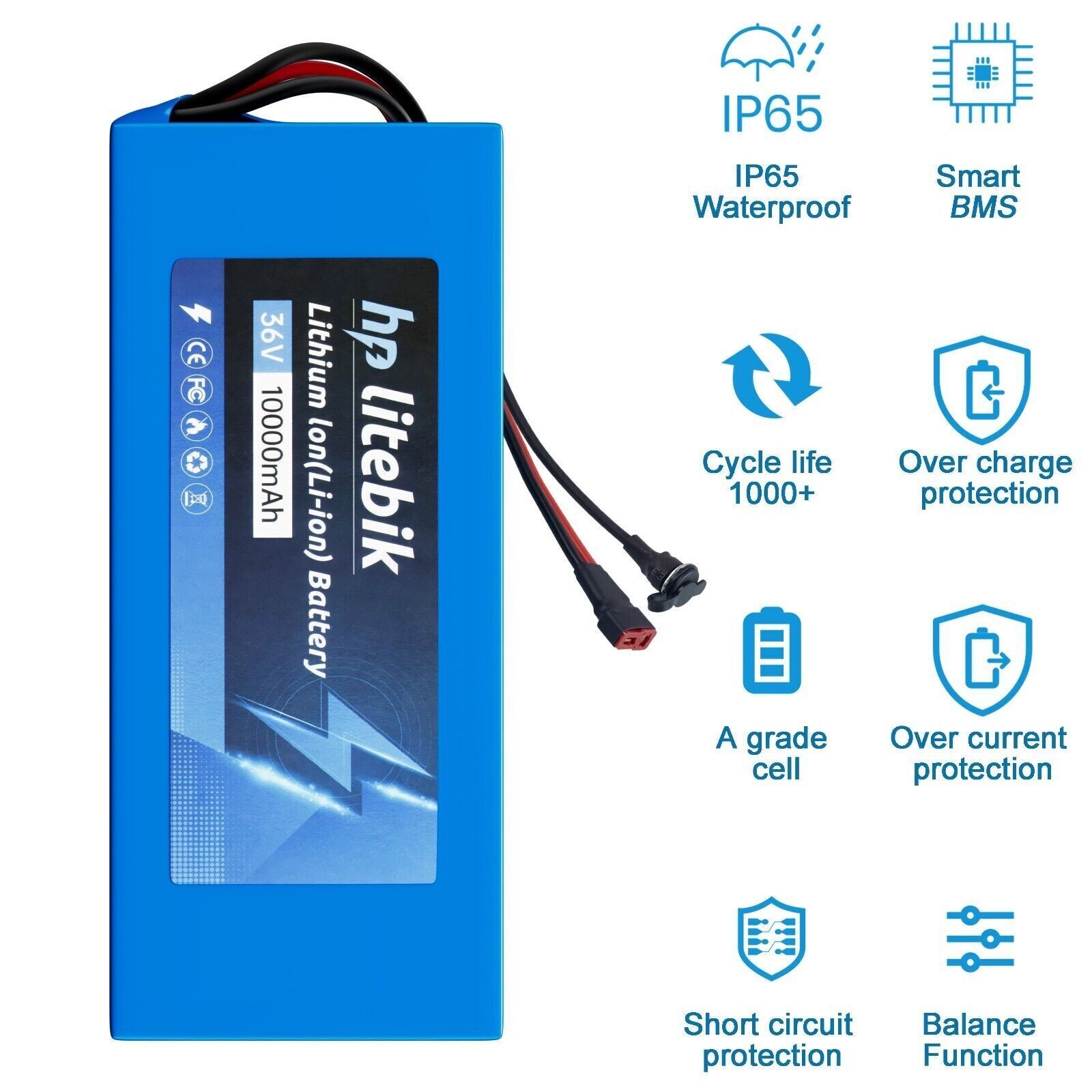36V/48V/52V/60V/72V Lithium-ion ebike Battery 200W-3600W Scooter Electric Bike