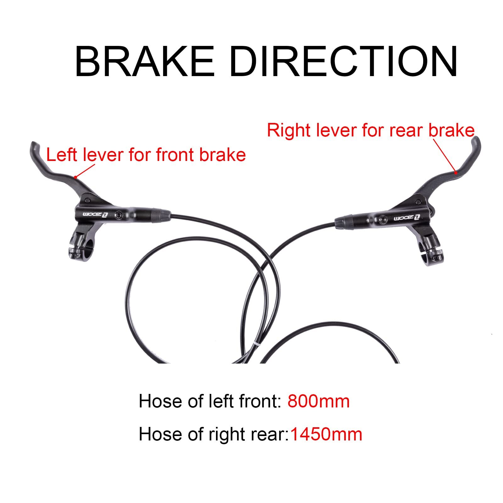 MTB Hydraulic Disc Brakes Mountain Bike Left Front 800mm Right Rear 1450mm Hy…