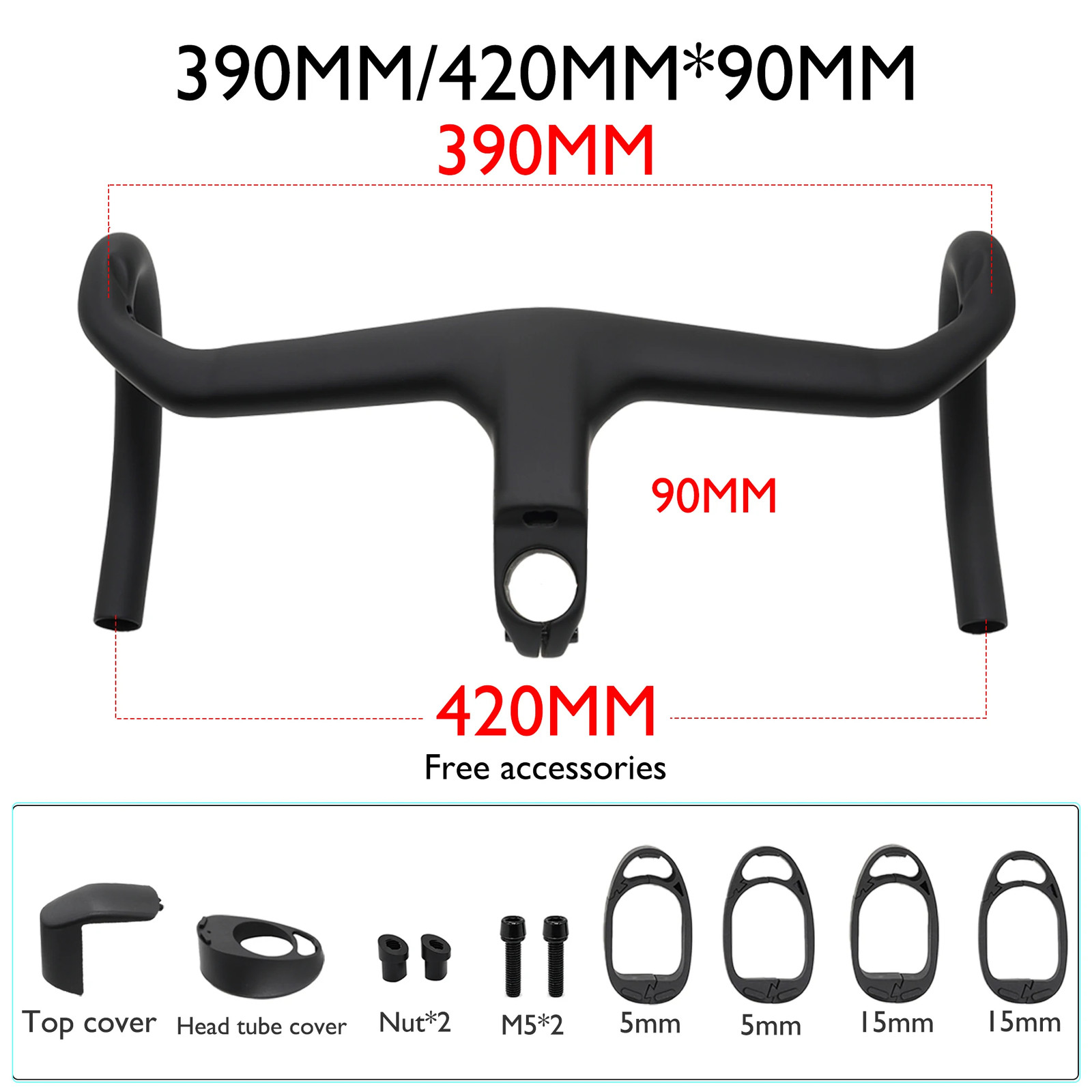 Angle -7° Carbon Aero RSL Road Integrated Handlebar, Spacer/bike Lane Grip Stem