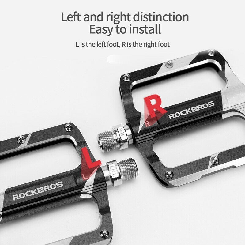 RockBros MTB Pedals 9/16″ Lightweight Aluminum Alloy Sealed Bearing Flat Pedals
