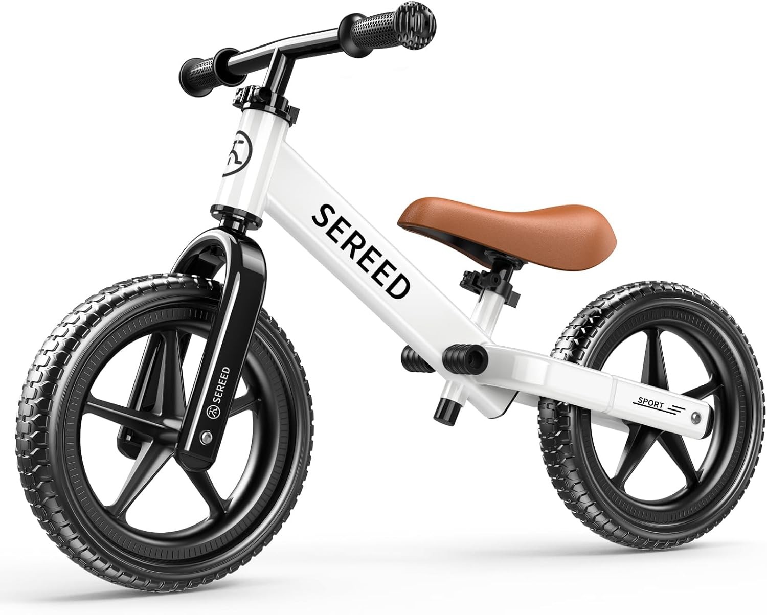 SEREED Toddler Balance Bike 2 Year Old, No 32.28 x 14.96 x 22.44″, White