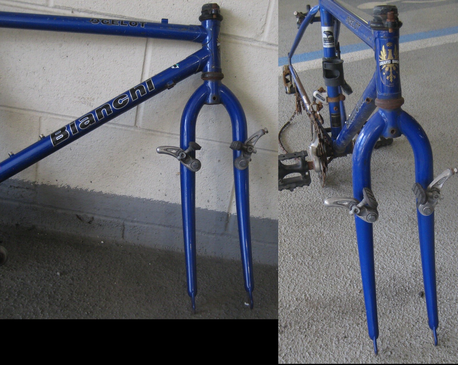 FORK ONLY frm Bianchi Ocelot mountain Bike 18in frame 26″ Wheel Rigid Steel ASIS